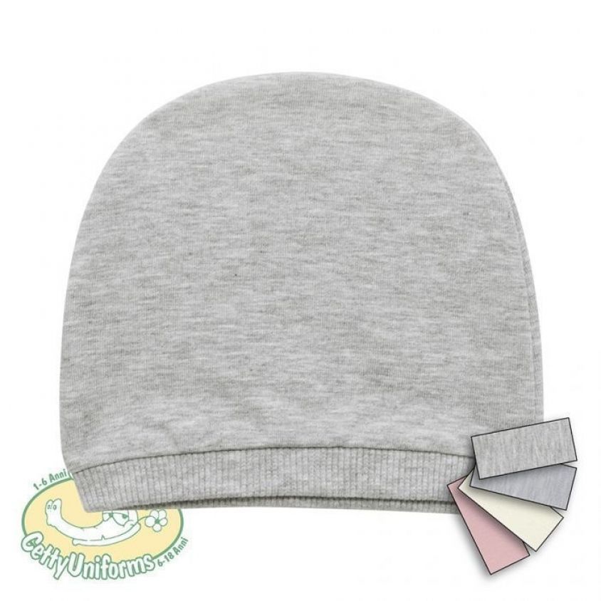 cuffia neonato in felpa cotone grigio